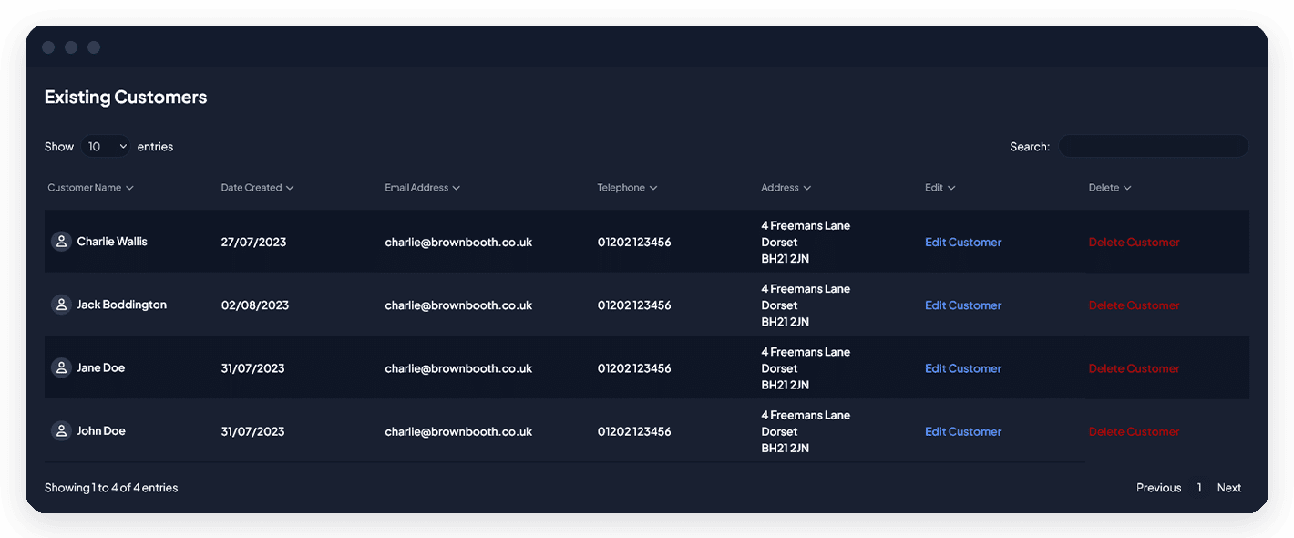 Pro Tradesmen Club Customer List Screenshot 2