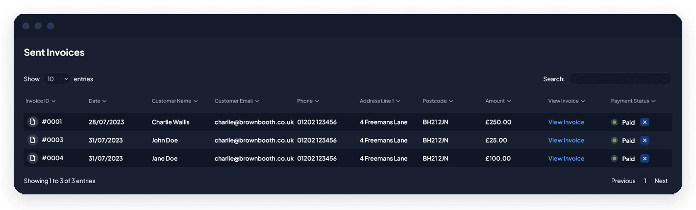 Pro Tradesmen Club Invoice Builder Screenshot